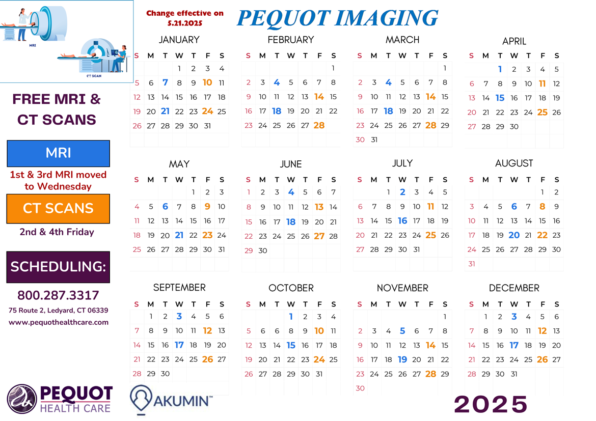 Pequot Imaging 2025 Calendar