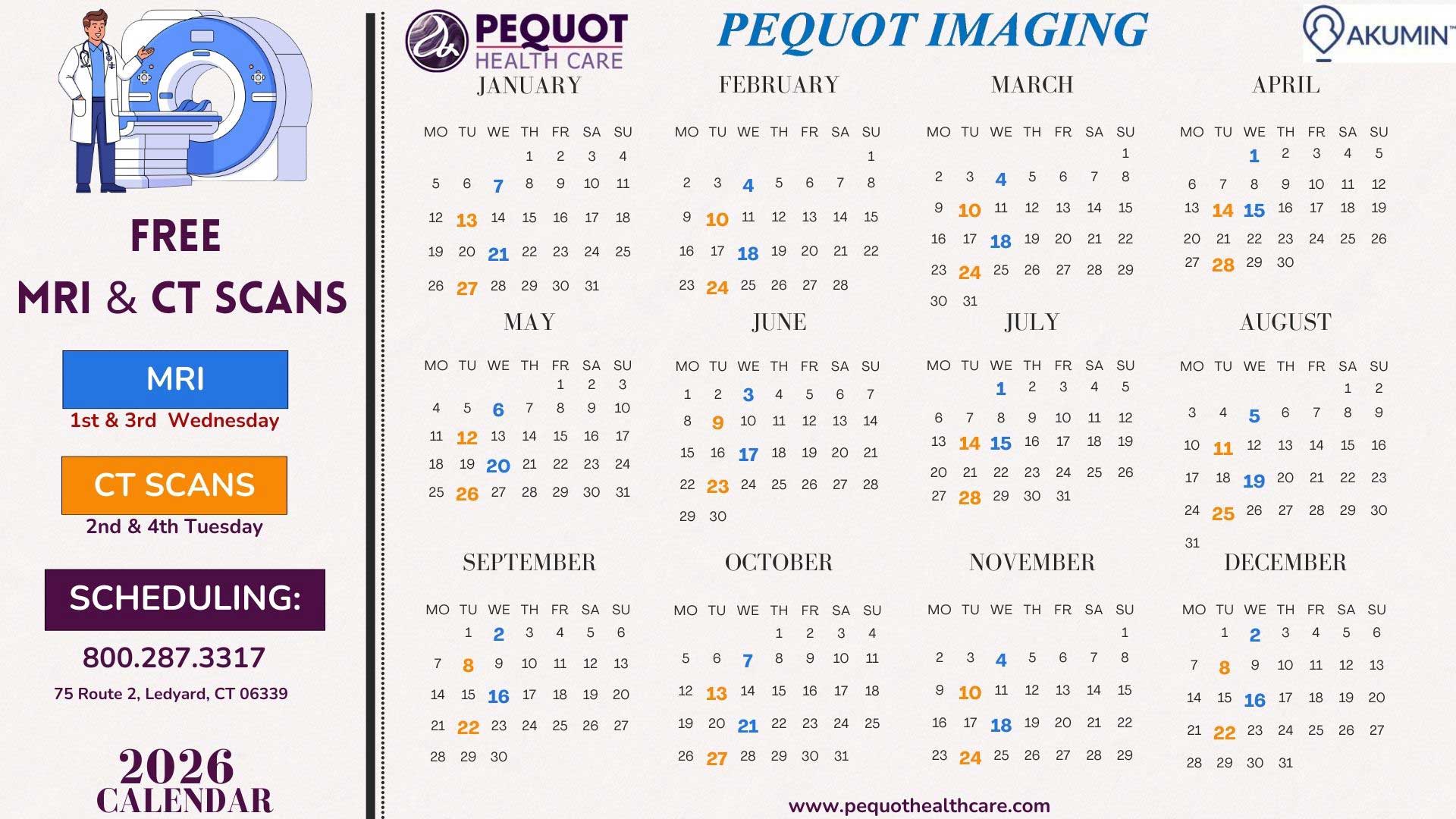 Pequot Imaging 2026 Calendar